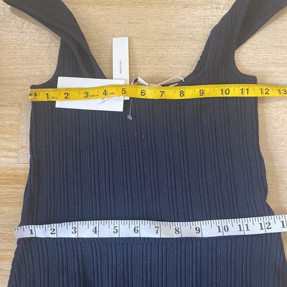 Vince Rib Scoop Neck Camisole Dress in Navy Blue - Picture 9 of 10